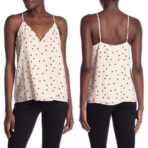 Socialite Polka Dot Scalloped V Neck Cami